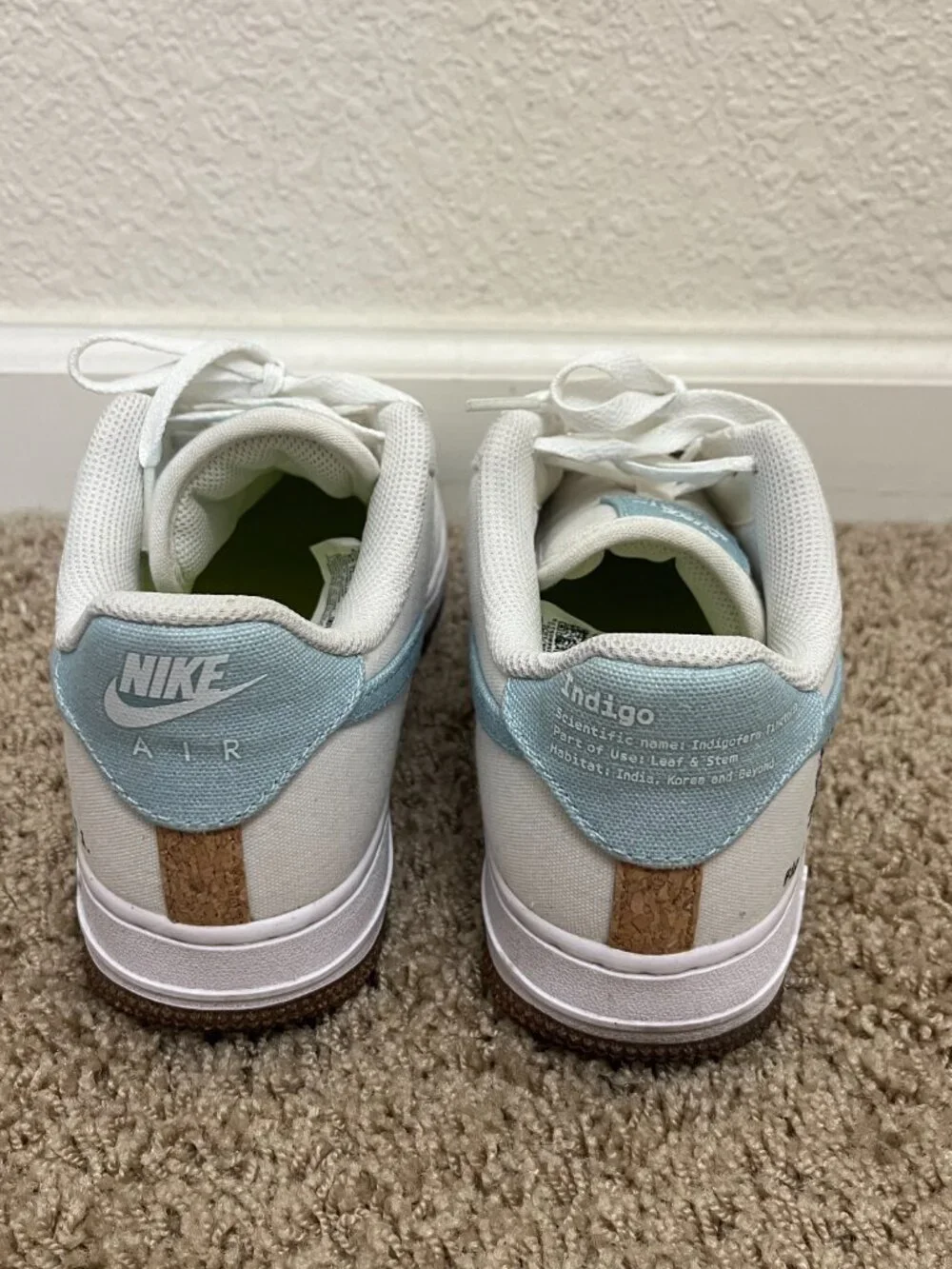 Nike Indigo Cork Air Force 1s